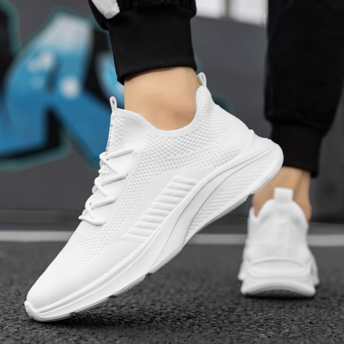 White Sneakers Shoes for Men Breathable Casual Couple Sports Running Walking Shoes - Image 2