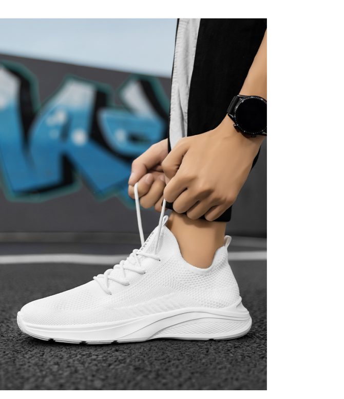White Sneakers Shoes for Men Breathable Casual Couple Sports Running Walking Shoes - Image 3